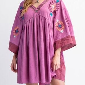 🔥046 Easel V-neck Dress Plus SZ FIRM